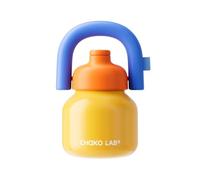 CHAKO LAB Water Bottle with Straw and Carry Handle | Wide Mouth Vacuum Insulated Stainless Steel Metal Bottles | Reusable, Leak-Proof and BPA-Free | 33oz(Yellow and Blue)