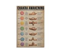 Chakra Awakening Knowledge Yoga Poster, Yoga Chakras Poster Decorative Painting Canvas Wall Posters And Art Picture Print Modern Family Bedroom Decor Posters 12x18inch(30x45cm)