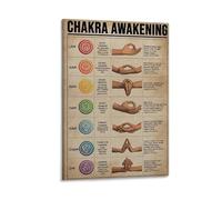 Chakra Awakening Knowledge Yoga Poster, Yoga Chakras Poster Decorative Painting Canvas Wall Posters And Art Picture Print Modern Family Bedroom Decor Posters 08x12inch(20x30cm)