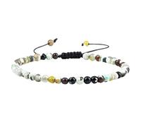 Chakra Bracelet,4Mm Mini Natural Stone Bracelet, Faceted Colorful Chakra Beads Braided Charm Jewelry,Anniversary Family Gift for Women Men Fire Agate Green