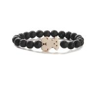 Chakra Bracelet,8Mm Natural Gemstone Stone Crystal Teddy Bear Relief Reiki Yoga Beaded Braide Stretch Bracelets,Energy Jewellery for Women Men Volcano