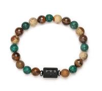 Chakra Bracelet,High-End 8Mm Natural Gemstone Stone Crystal Zodiac Elastic Relief Reiki Yoga Elastic Beaded Bracelets,Energy Jewellery for Women Men Aries