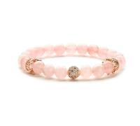 Chakra Bracelet,Light Luxury 8Mm Natural Gemstone Stone Crystal Micro-Inlaid Rose Gold Crown Relief Reiki Yoga Beaded Stretch Bracelets,Energy Jewellery for Women Men Rose Quartz