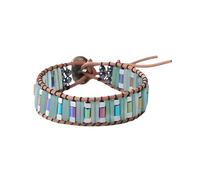 Chakra Bracelet,Long Square Green Aventurine Braided Bracelet, Hand-Woven Adjustable Beaded Bangle,Birthday Christmas Souvenir Gifts for Women Men