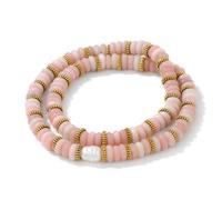 Chakra Bracelet,Niche Design Light Luxury 2 * 6Mm Double Layer Natural Gemstone Crystal Wheel Ball Relief Reiki Yoga Stretch Bracelets,Energy Jewellery for Women Men Rose Quartz