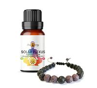 Chakra Bracelet with Solar Plexus Essential Oil 10ml - Aromatherapy Lava Stone Diffuser - Purple