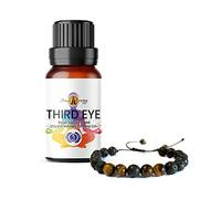 Chakra Bracelet with Third Eye Essential Oil 10ml - Aromatherapy Lava Stone Diffuser - Brown