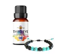 Chakra Bracelet with Third Eye Essential Oil 10ml - Aromatherapy Lava Stone Diffuser - Turquoise