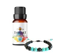 Chakra Bracelet with Throat Essential Oil 10ml - Aromatherapy Lava Stone Diffuser - Turquoise