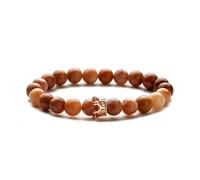 Chakra Bracelets for Women, Niche Design 8Mm Natural Gemstone Stone Crystal Micro-Inlaid Rose Gold Crown Relief Reiki Yoga Beaded Stretch Bracelets,Energy Jewellery for Women Men Pink Eastern Tomb