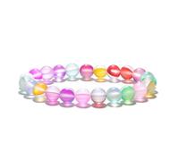 Chakra Bracelets for Women,Niche Design 8Mm Natural Gemstone Stone Crystal Moonstone Relief Reiki Yoga Beaded Stretch Bracelets,Energy Jewellery for Women Men Color