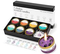 Chakra Candle Box Set of 7 with Crystals Inside | for Aromatherapy, Meditation, Yoga, Reiki and Mindfulness | Gift Box Candles