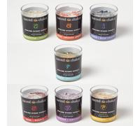 Chakra candles gift set with healing crystals, set of 7