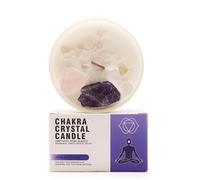 Chakra Crystal Candle - Root Chakra Grounding Energy, Soy Wax Candle 17-Hour Burn Time (Chakra Crystal Candles - Third Eye Chakra)