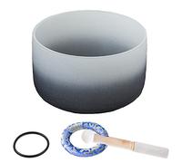 Chakra Crystal Singing Bowl,432/440 Hz Sound Bowl,Crystal Singing Bowls With O-Ring,Silk Brocade Cushion And New Dual-Purpose Mallet,440 Hz A,9