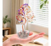 Chakra Crystal Tree, 7 Chakra Healing Crystal Tree of Life Handmade Crystals Gemstone Money Trees for Positive Energy Feng Shui Bonsai Tree Home Office Decor Good Luck Gifts for Women Men Birthday