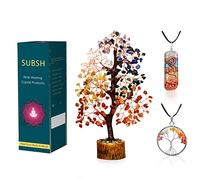 Chakra Crystal Tree - Meditation Accessories - Artificial Bonsai Tree - Healing Crystals - Ornaments for Living Room - Crystals for Beginners - Crystals and Gemstones - Crystal Tree