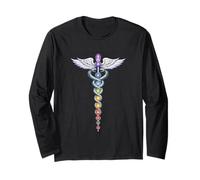 Chakra Energy Caduceus Design - Kundalini Awakening Long Sleeve T-Shirt