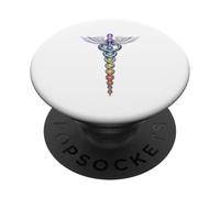 Chakra Energy Caduceus Design - Kundalini Awakening PopSockets Adhesive PopGrip