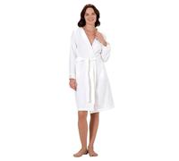 Chakra Floss Unisex Bathrobe - Natural Bamboo & Cotton Blend Comfort, 300 gr/m2 Breathable Shiny Detailed Modern Luxury | Xl - White