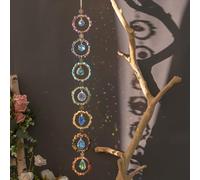 Chakra Hanging Crystals Natural Gemstone Decor Window Sun Catcher 7 Chakra Spheres Gemstone Wall Hangings Healing Crystal Decor Handmade Decoration Gift for Mom
