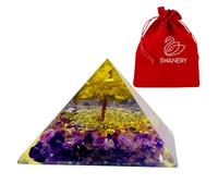 Chakra Healing Crystal Pyramid, Unique Birthday Gifts for Womens, Mom, Love One, Black Tourmaline Orgonite Orgone Pyramid for Meditation, Balance, Positive Energy, Success, Office Desk Décor