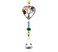 Chakra Healing Crystal Stone Sun Catchers for Windows, Tree of Life Tandem Natural Quartz Gemstone Pendant Rainbow Maker Suncatcher, Spiritual Gifts for Women (1)