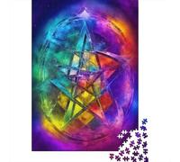 Chakra Healing Mandala Wall Art Print 1000-Piece Puzzle for Adults, 52x38cm/1000pcs, for Calm Hands-on Time after Work; Smooth White Pieces for Easy Handling