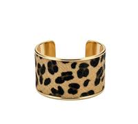 CHAKRA HEALING REIKI CHR Animal Print Open Bangle for Women Exaggerated Zebra Leopard Gold Print Wide Chunky Cuff Bracelets Fashion Personalized Wild Jewelry, M, Metal, no gemstone