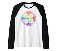 Chakra Mandalas Tree Design Mindfulness Chakra Raglan Baseball Tee
