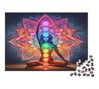 Chakra Meditation 100% Recycled Cardboard Chakra Yoga Art 1000 Piece Jigsaws for Adults Brain Development Classic Games 70x50cm/1000pcs