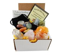 Chakra Mineral Starter Set/Crystal Healing Kit ~ 6 Colorful Mineral Stones Plus 7 Chakra Tumbled Gemstones, Spiritual Metaphysical, Reiki, Chakra, Healing, Bohemian, Natural