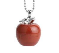 Chakra Necklace,Crystal Pendant Necklace, Red Jasper Stone Necklace With Silver Chain,Crystal Apple Shape Gemstone Pendants Necklace Gifts For Women Men Birthday