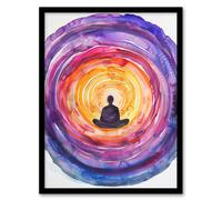 Chakra Purple Orange Energy Vortex Meditation Framed Wall Art Artery8 Purple W12 inch x H16 inch