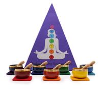 Chakra Pyramid Singing Bowl Gift Set - 7 Chakra Sound Healing Bowls