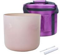 Chakra Quartz Crystal Singing Bowl for Meditation Prayer & Sound Healing, Colored Sound Bowl with Carrying Case(432Hz,6.5inch D4)