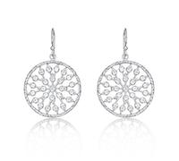 Chakra Sterling Silver Earrings set with FLAWLESS white Cubic Zirconia Stones. Silver Chakra Drop Earrings with Sterling Silver Chakra Fishhook Backs.