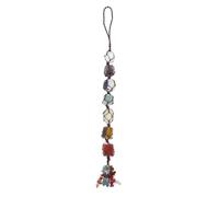 Chakra Stone Crystal Hanging Pendant for Car Interior and Entrance | Seven Colour Gemstone Ornament, Window Crystal Suncatcher, Chic Decorative Accent for Wedding Displays
