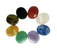 Chakra Stones 8 PCS Kit, Oval Shaped, for Crystal Healing Meditation, Reiki or As Worry Stones or Palm Thumb Pocket Stones (Set of 8 Oval Shape Chakra Stones)