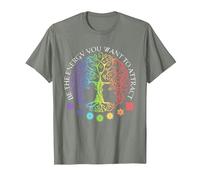 Chakra Tree of Life Mandala Zen Yoga Om Symbol Buddhism T-Shirt, Men, Olive Heather, Small