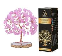 Chakra Tree - Rose Quartz Tree - Good Fortune Gifts - Spiritual Room Decor - Fortune Gifts - Pink Desk Decor - Pink Things for Women - Office Decorations - Home Decor - Office Gifts
