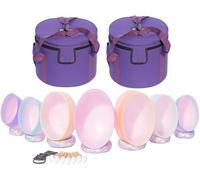 Chakra Tuned 6-12 inch Set of 7 pcs Colored Frosted Chakra Quartz Crystal Singing Bowls Sound Healing Instrument with Heavy Duty Carrying Cases and Silk Brocade Cushion(Size:440 hz 6-12 in)