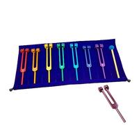 Chakra Tuning Fork Set - 7 Color Chakra & Pink Soul Heart 272.2Hz, Sound Healing Percussion Instrument, Ideal for Yoga Meditation Tuning Biofield (Color : Blue Bag)