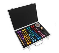 Chakra Tuning Fork Set for Healing, 7 Chakra and 1 Soul Purpose Weighted Solfeggio Tuning Forks,Tuning Fork Activator, Rubber Mallet, Base, and Exquisite Aluminum Box