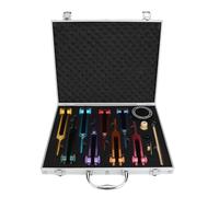 Chakra Tuning Fork Set, Weighted Tuning Forks for DNA Healing, Sound, Yoga, Activating Tool, Acupoint Massage Base, with Silicone Hammer and Bag