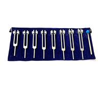 Chakra Tuning Forks Set, 7 Chakra and 1 Soul Purpose Weighted Tuning Forks for Cosmic Octave, Aluminum Alloy, Sound Healing Instruments, Silver, (126.22 Hz, 136.1 Hz, 141.27 Hz, 172.06 Hz etc)