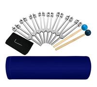 Chakra Tuning Forks Set, 7 Chakra and 1 Soul Purpose Weighted Tuning Forks for Cosmic Octave, Aluminum Alloy, Sound Healing Instruments, Silver by Lrowvenu