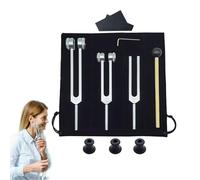 Chakra Tuning Forks - Vibrational Set, Professional Tuning Kit | 128hz 256hz 512hz Body Weighted Tuning Forks Aluminum Alloy, Medical Sound Healing Tuning Fork Tool with Cloth Bag for Yoga, Meditation