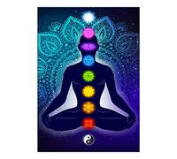 Chakra Wall Decor Meditation Canvas Prints Colorful Indian 7 Chakra Wall Art Poster Pictures Yoga Studio Room Decor Spiritual Healing Gift for Family Friend (Indian Chakra, 24"x36" (60x90cm) Unframe)