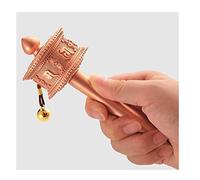 Chakra Wheel， Hand Held Prayer Wheel Buddhist Wooden Handle Premium Buddha Scriptures for Relaxing, Praying, Meditation(M)